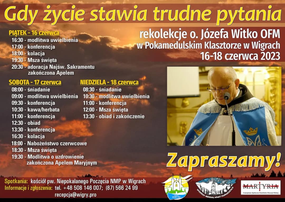 Rekolekcje ojca Witko: daty, tematy i miejsca, które musisz znać